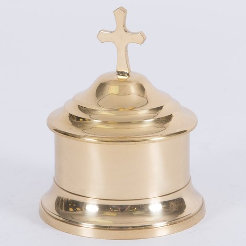 Polished brass host box - /, pyx